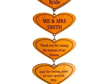 Gift for Parents of the Bride - Gifts for Parent of Bride Personalized - Wedding Gift Mom and Dad of the Bride - Thank You Plaque