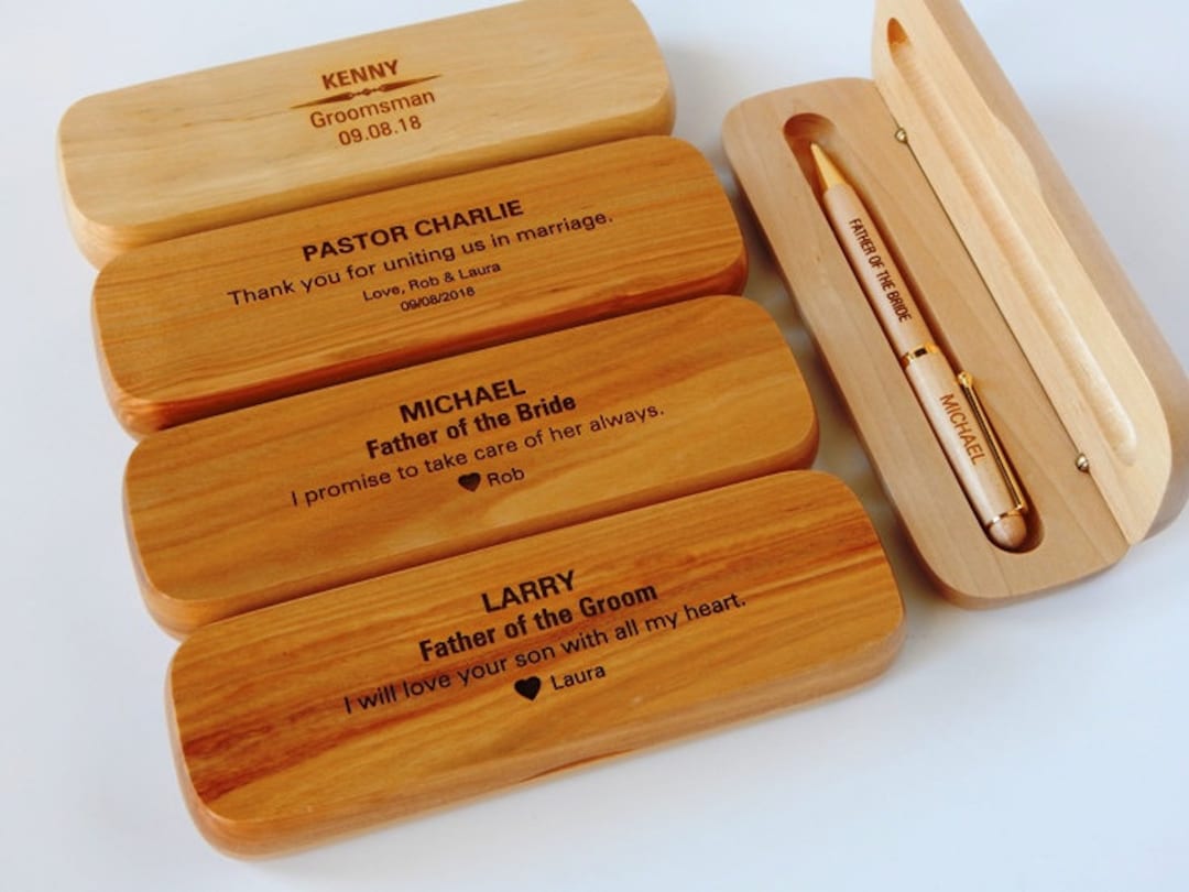 Engraved Groomsmen Gift: Personalized Wood Pen Set - Etsy