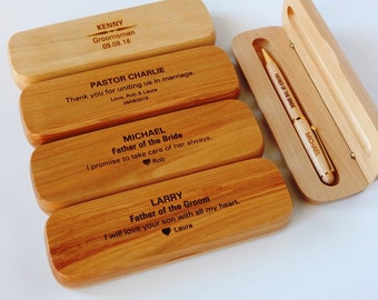 Personalized Gifts for Groomsmen - Best Man Wedding Gift -  Custom Wooden Pen - Engraved Wood Pen for Men  PB