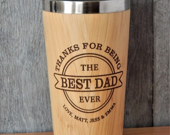 Custom Dad Present: Engraved Coffee Travel Mug