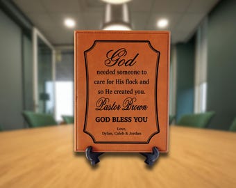 Personalized Pastor Appreciation Plaque: Engraved Christian Gift PL44