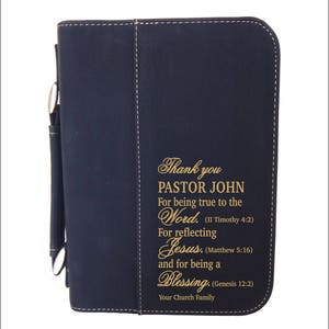 Personalized Bible Cover | Engraved Gift for Pastor | Custom Bishop Thank You Gift | Leather Christmas Gifts | Father&#39;s Day Gift , BCL008