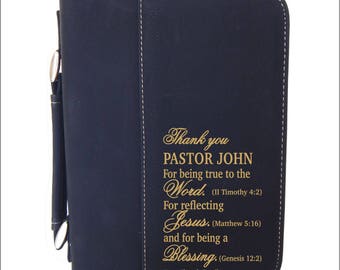 Personalized Pastor Gift - Gifts for Bishop - Thank You Present - Bible Cover,  BCL008