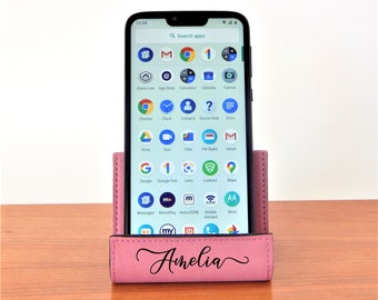Support pour téléphone portable gravé : support pour tablette de bureau personnalisé