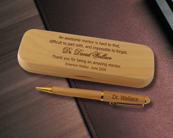 Engraved Mentor Appreciation Wood Pen | Engraved Teacher Gift WMPEN118