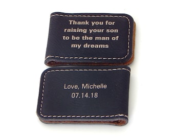 Father of the Groom Gift: Engraved Leather Money Clip