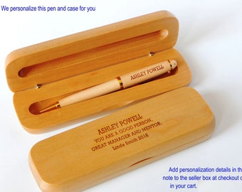 Mentor Boss Appreciation Gift - Gifts for Birthday - Personalized Christmas Wooden Pen