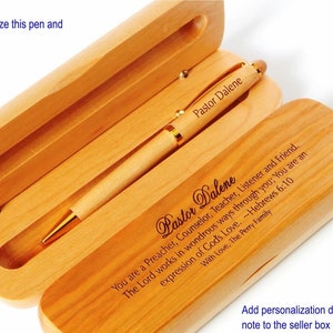 Engraved Wooden Pen Set: Personalized Pastor Ordination Gift