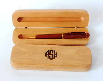 Engraved Logo Corporate Gift: Personalized Wooden Pen Set