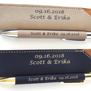 Bulk Wedding Party Favors for Guests - Pen with Case Personalized Thank you Gift - Bridal Shower Gifts - Customized Favor Sets