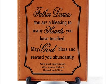 Catholic Priest Christmas Gift - Gifts for Bishop - Appreciation Plaque Personalized, PL50