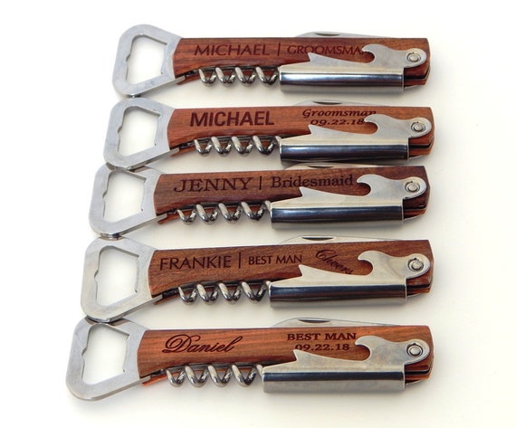 Bridesmaid Bridal Party Corkscrew Bottle Opener Gift Bridesmaid Bridal Party Corkscrew Bottle Opener Gift