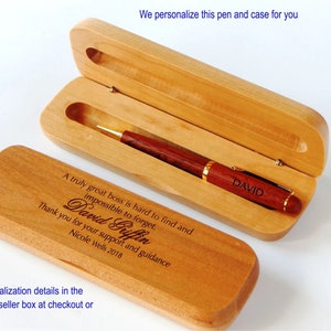 Personalized Wooden Pen Gift Set: Engraved Boss Appreciation Present