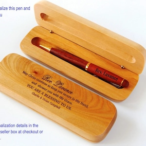 Personalized Wooden Pen Gift Set: Engraved Pastor Appreciation