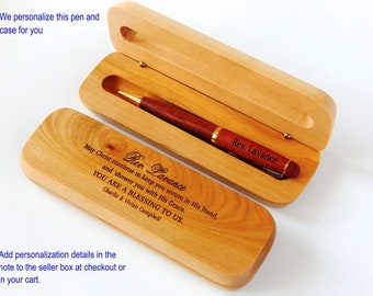 Gift for Pastor - Priest Appreciation Gifts - Personalized Wooden Pen - Birthday Gift