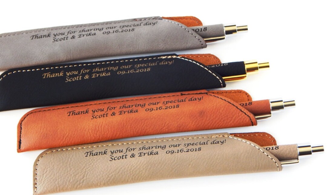 Engraved Party Favors: Personalized Leather Pen - Etsy