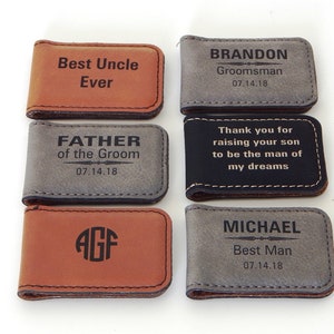 Personalized Money Clip Sets-Gift for Groomsmen-Gift for Father of the Groom-Brother-Uncle-Custom Wedding Gift-Magnetic Money Clip, MC02