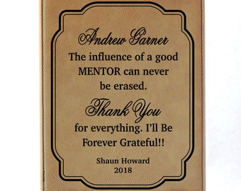 Personalized Mentor Teacher Gift - Gifts for College Teacher  from Class - Student - End of the Year Plaque, LT07