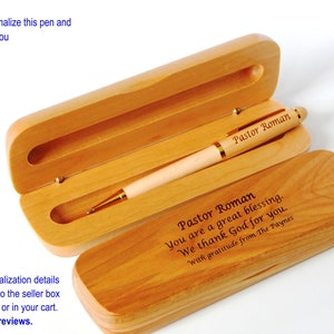 Custom Engraved Wood Pen: Pastor Appreciation Gift