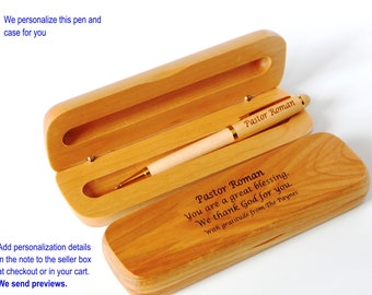 Pastor Appreciation Gift: Custom Engraved Wood Pen