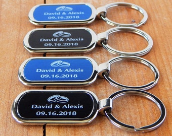 Bulk Wedding Favors - Gifts for Guests - Personalized Bridal Shower Keychain -  Custom Favor