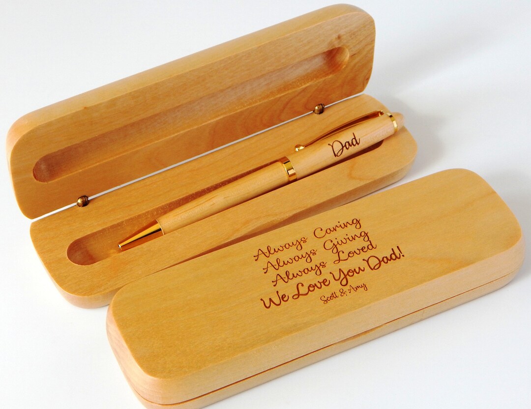 Personalized Wood Pen Gift Set: Engraved Pen & Case - Etsy