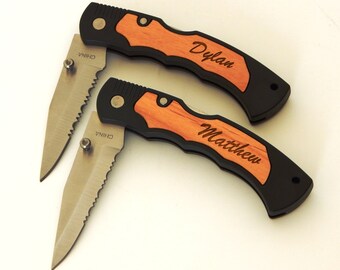 Personalized Gifts for Groomsmen - Ushers Gift - Engraved Knives - Pocket Knife
