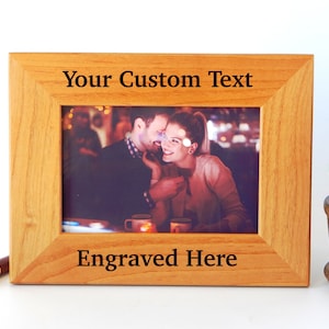 Engraved Personalized Wood Picture Frame: Custom Photo Frames for Wedding