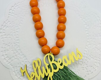 Jelly Beans Wood Bead Garland. Easter Farmhouse Decor. Tiered Tray Decor. Kitchen Accent.