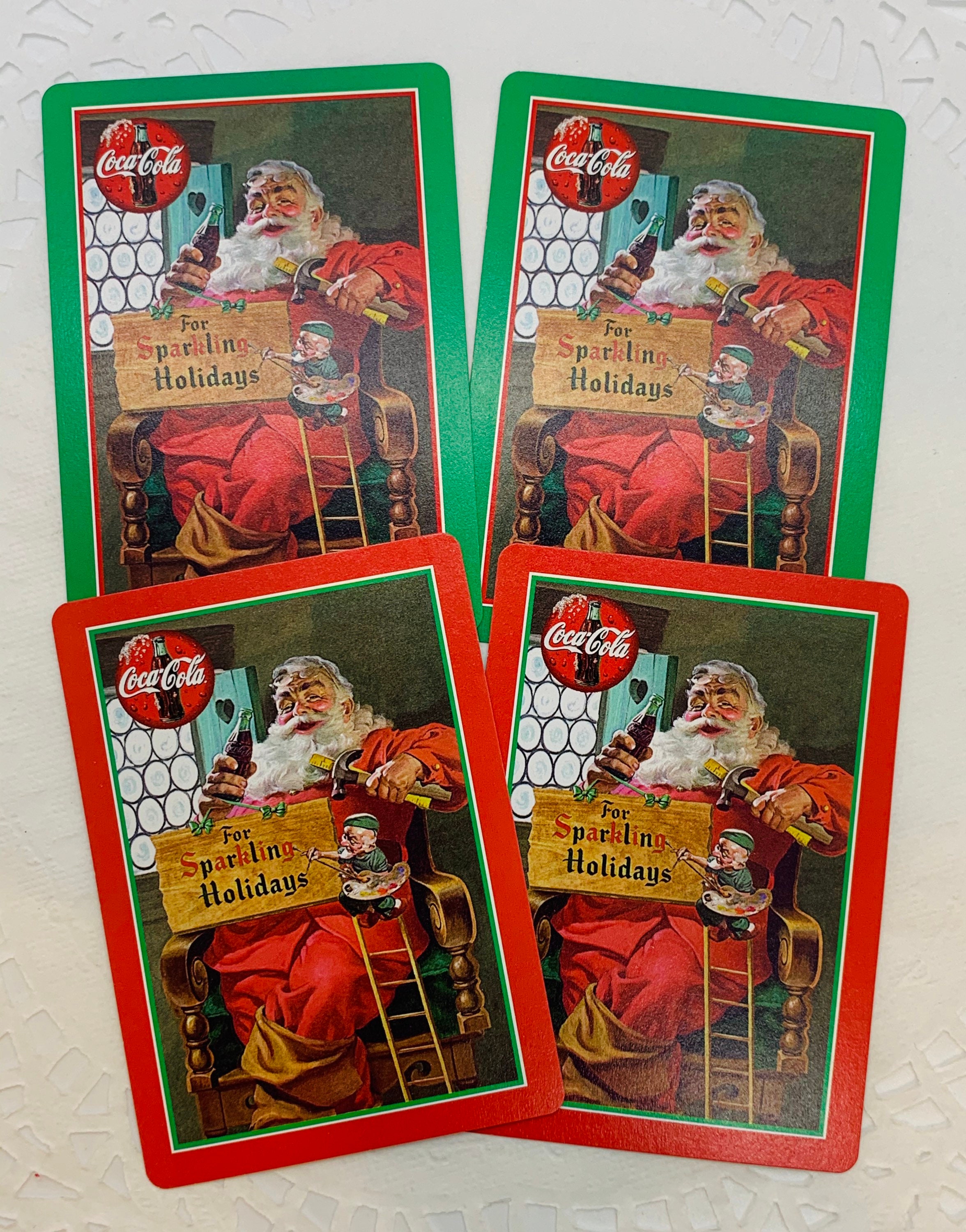 Set of 4 Individual Christmas Playing Cards. Ephemera. Mixed  Etsy UK