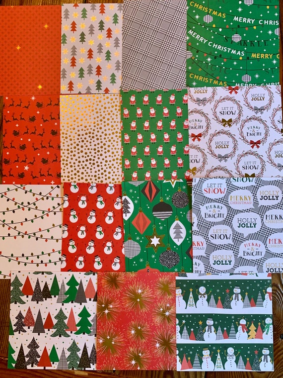 Winter/christmas Cardstock, Patterned Paper, Junk Journal, Mixed