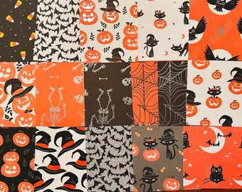 Halloween Paper Pack! Double-Sided Paper Pieces. Junk Journal Pieces. Mixed Media Scraps. Scrapbook Paper. Ephemera Pack.