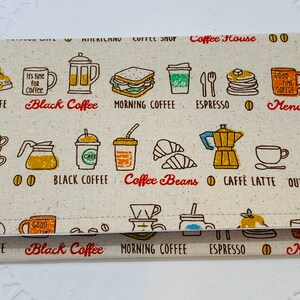 Coffee/Latte/Frappuccino Fabric Envelope. Junk Journal Envelope. Fabric Planner Insert. Ephemera Envelope. Wallet. Billfold. Budget Wallet image 3