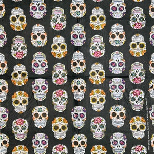 4 Skull Paper Napkins. Halloween Cocktail Napkins For Decoupage. Card Making Supplies. Collage Pieces. Junk Journal Supplies. Party Decor image 2