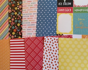 Seasonal Patterned Paper Pack, Shabby Chic Kit, Junk Journal, Mixed Media Scraps, Patterned Cardstock, Scrapbooking Paper. Collage Paper.