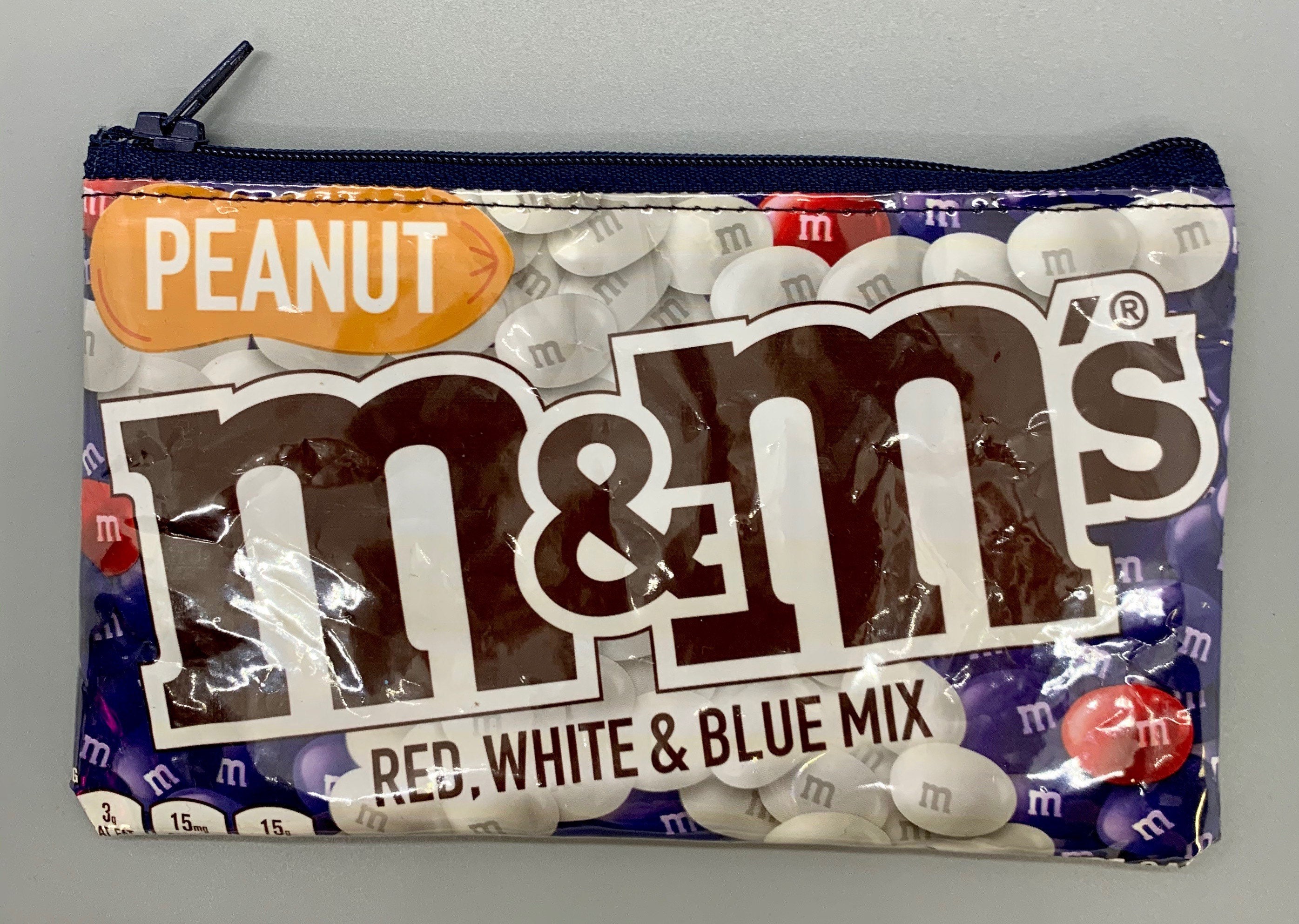 Candy Wrapper MandM Vinyl Bag. July 4th Candy Wrapper Bag. Etsy