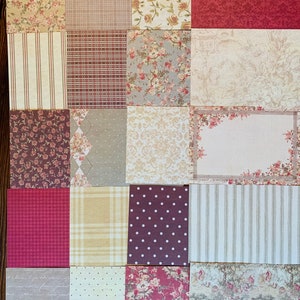 Vintage Patterned Paper Pack, Shabby Chic Kit, Junk Journal, Mixed Media Scraps, Patterned Cardstock, Scrapbooking Paper. Map Ephemera Packs