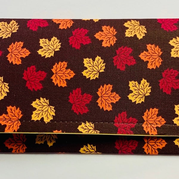 Vintage Fall Fabric Envelope. Junk Journal Envelope. Fabric Planner Insert. Ephemera Envelope. Wallet. Billfold. Photo Holder. Recipe Case.