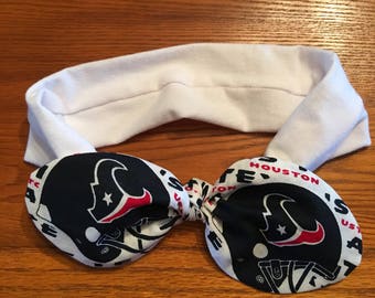 Houston Texans Elastic Headband. Baby Headband. Baby Bow. Football. NFL Football Knit Headband. Texans Hair Accessory. Cheer Bow. Gift