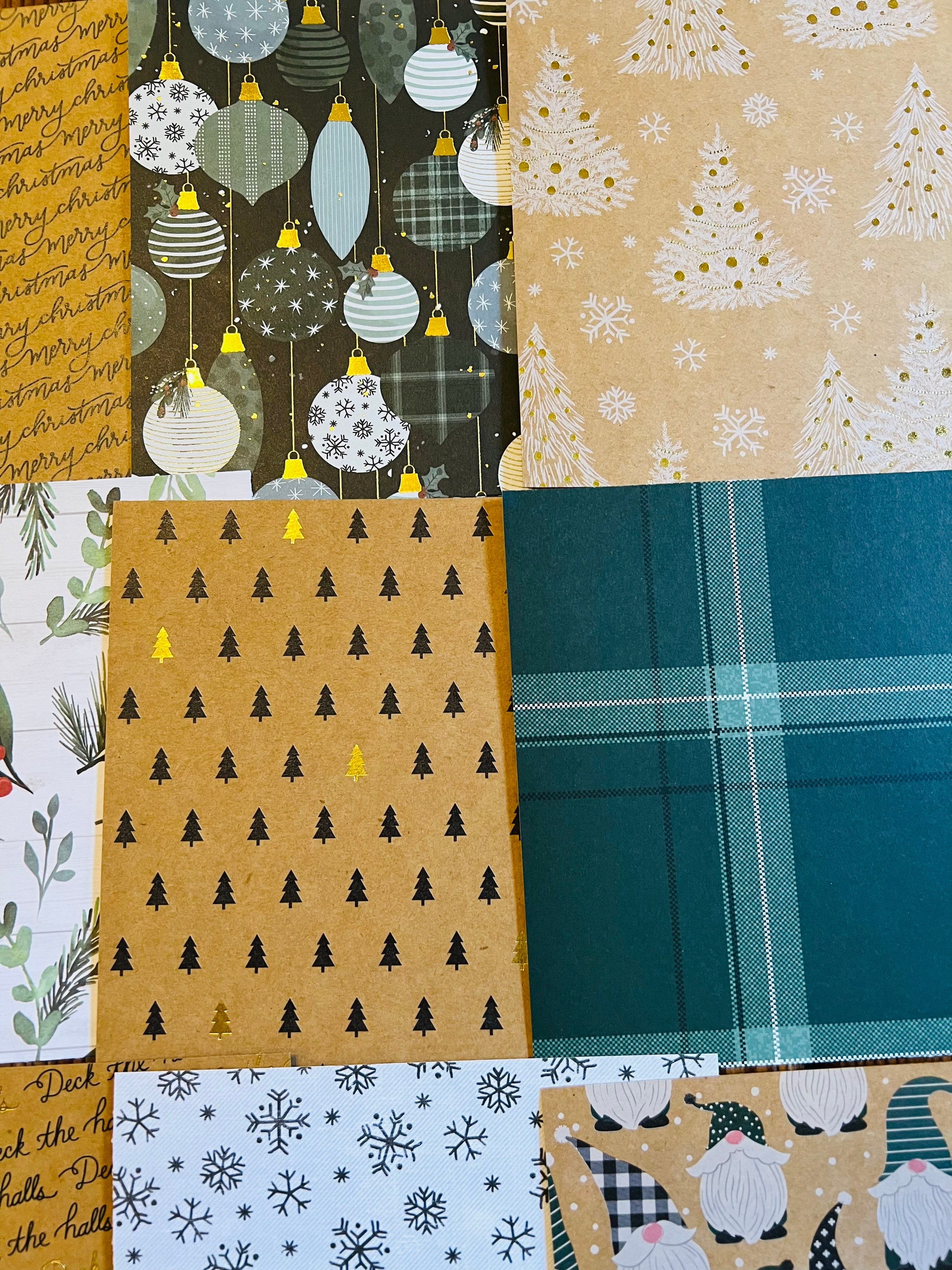 Christmas Paper Pack. Kraft Paper. Cardstock. Scrapbook Paper. Etsy