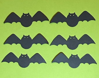 Set of 6 Halloween Bat Diecuts. Halloween Die Cuts. Halloween Scrapbook Accessories. Bat Embellishments. Tags. Party Tags. Halloween Decor.