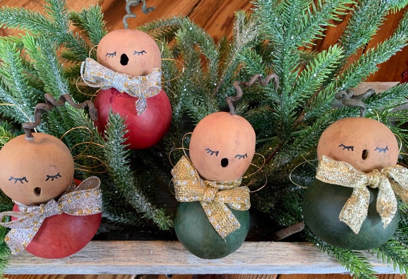 Dried Gourd Angel. Dried Gourd Christmas Decor. Angel Etsy