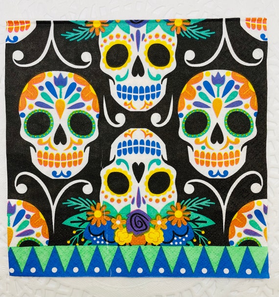 Day Of The Dead Large Napkins Party Goods Unisex Day Of The Dead Large Napkins Party Goods Unisex