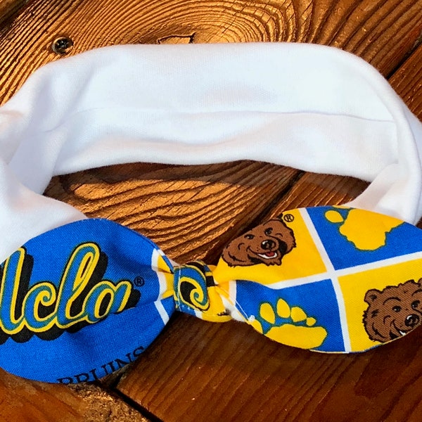 UCLA Bruins Stretch Athletic Cheer Headband. Football Bow. Baby Headband. Baby Bow. Football Headband. UCLA Bruins Hair Bow. UCLA Cheer Bow.