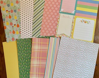 Seasonal Patterned Paper Pack, Shabby Chic Kit, Junk Journal, Mixed Media Scraps, Patterned Cardstock, Scrapbooking Paper. Collage Paper.