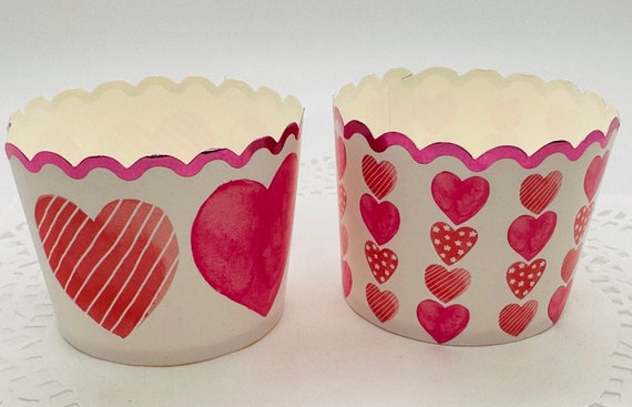 Heart Valentines Cupcake Cases Heart Shaped Cupcake Cases With