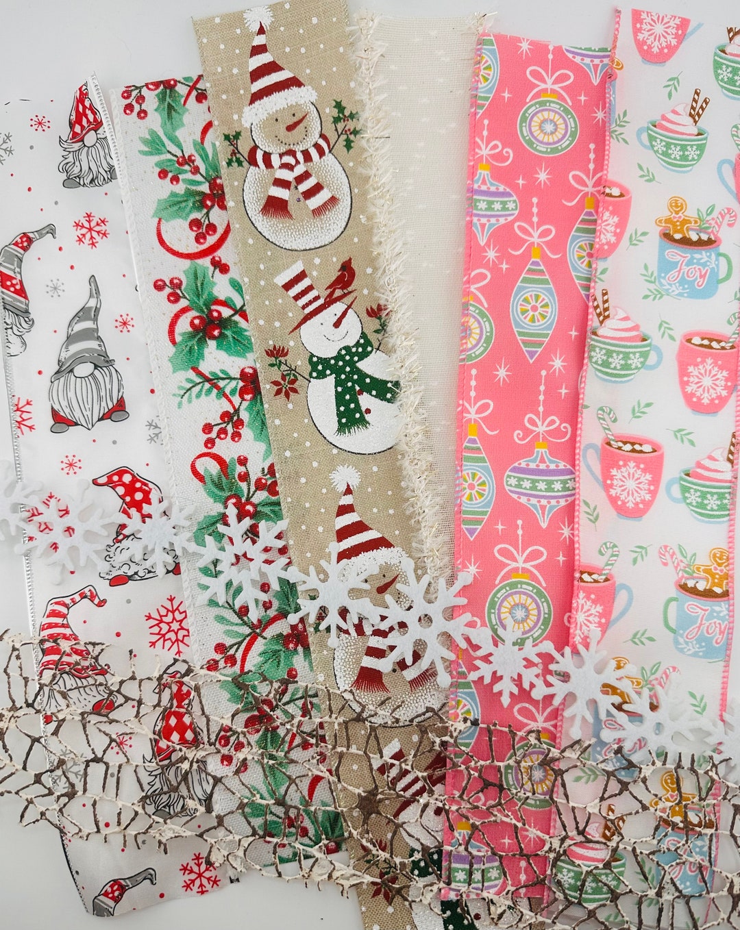 Christmas Ribbon Lot. Ribbon Kit. Junk Journal Embellishments ...
