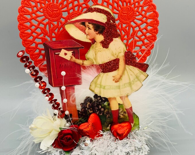 Retro/vintage Valentine Decor. Valentine Decoration. Valentines Day