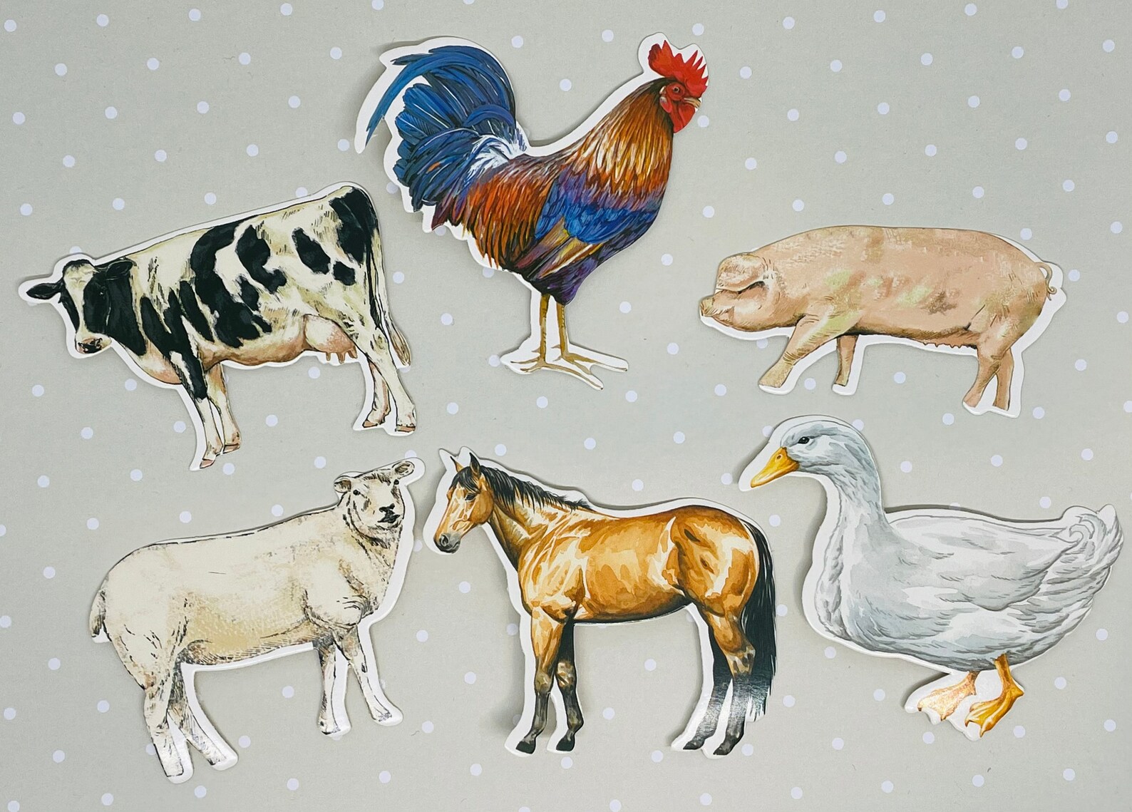 Set of 6 Farm Animal Diecuts. Scrapbook Ephemera. Junk Journal Etsy
