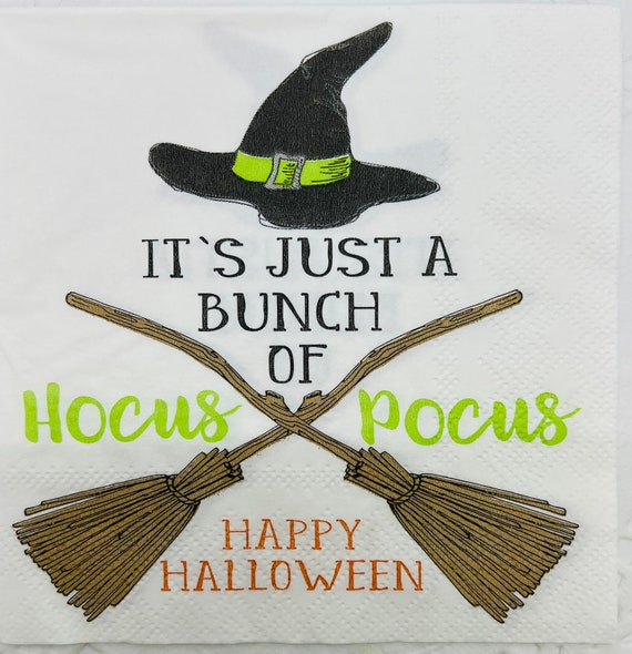 4 Hocus Pocus Paper Napkins.halloween Cocktail Napkins for Etsy